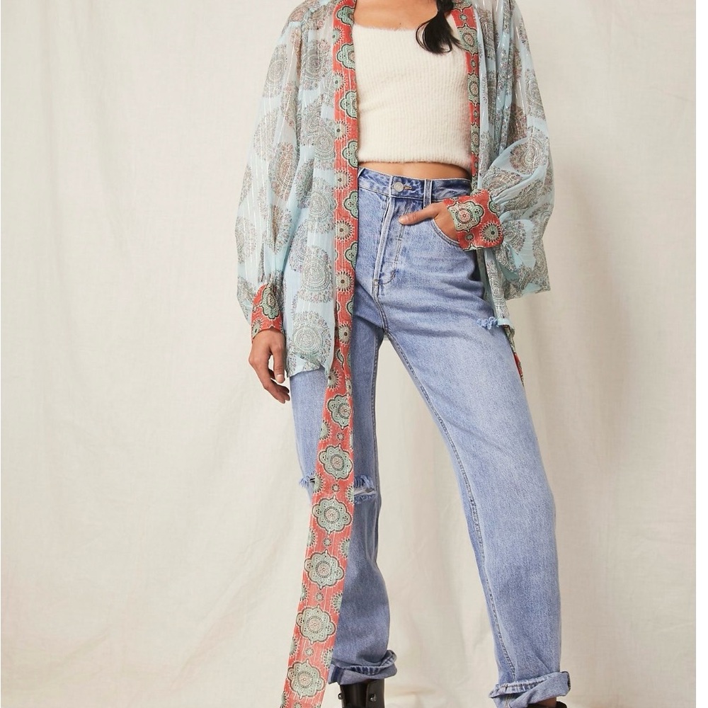 Free People Multicolor Patterned Blouse - image 3